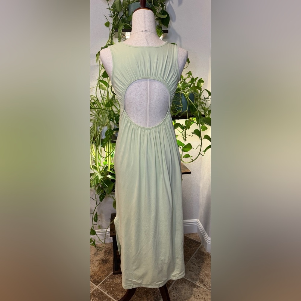 Lululemon Pima Cotton Open Back Midi Dress Dewy Size 6